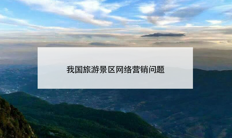 我國旅游景區網絡營銷問題